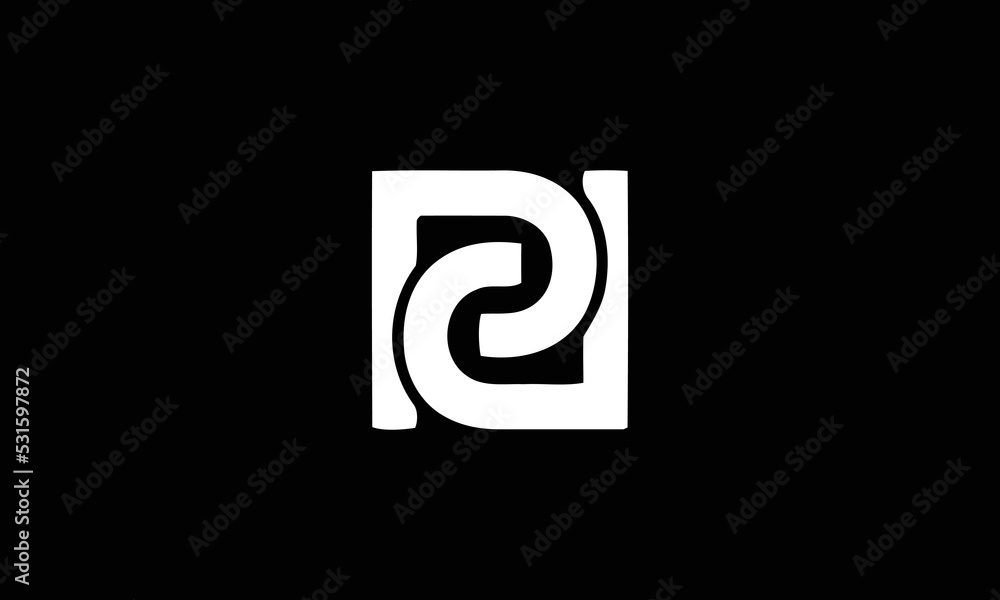Letter PD logo design monoline. Monoline PD logo design. Monogram logo Letter PD logo design monoline. Monoline PD logo design. Monogram logo