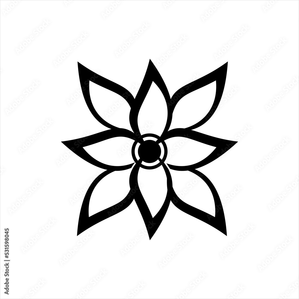 Abstract lily flower design logo vector.