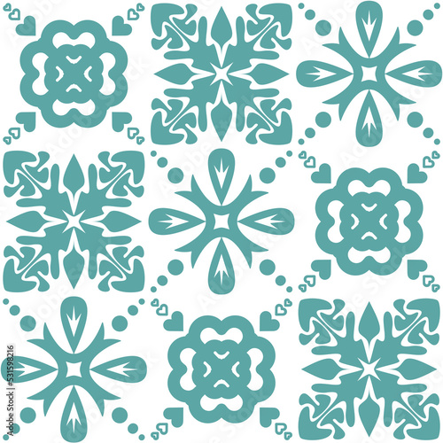 Talavera traditional portuguese ceramic wall and floor tiles, azulejo pattern