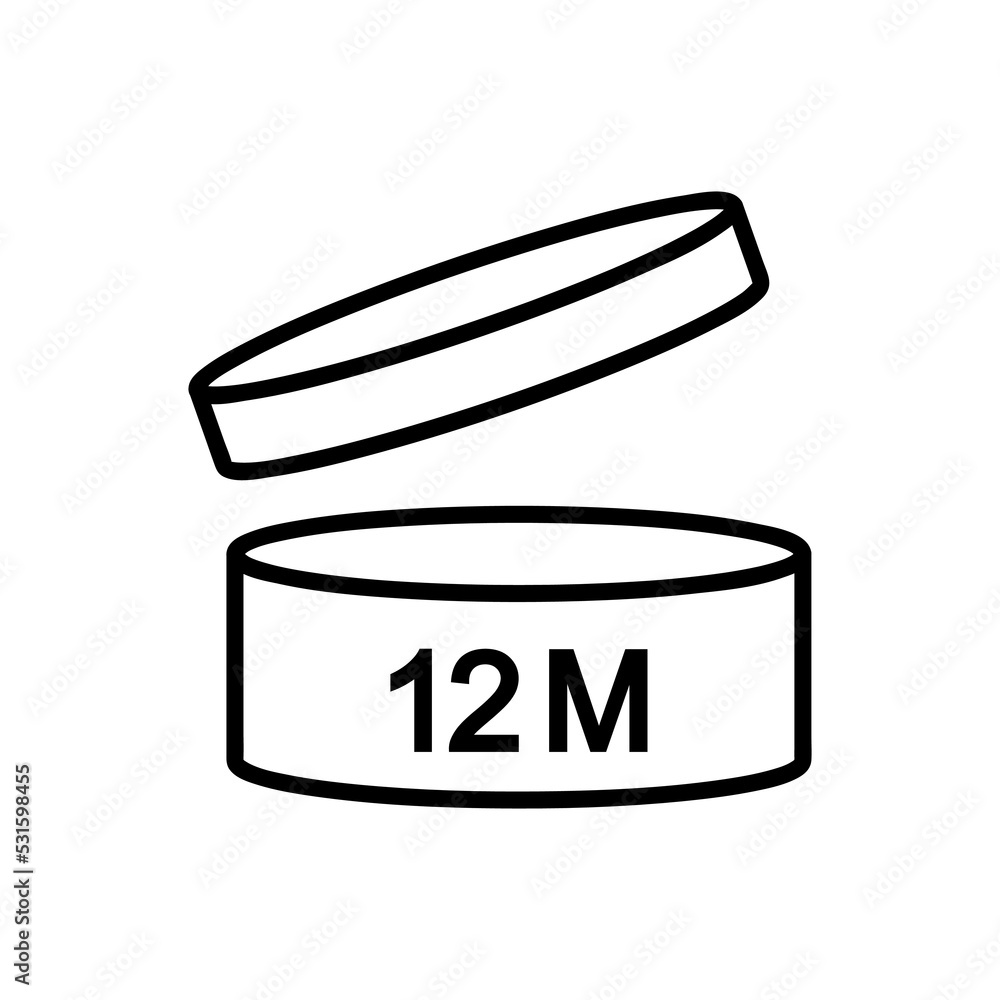 Expiration Date 12 Months Icon Period After Opening Symbol Modern