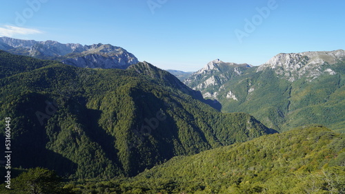 view from Boric lookout to the mountains in Sutjeska National Park, Bosnia and Herzegovina, Europe