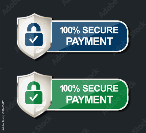 Security shield and the inscription 100 percent secure   