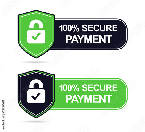 Security shield and the inscription 100 percent secure   