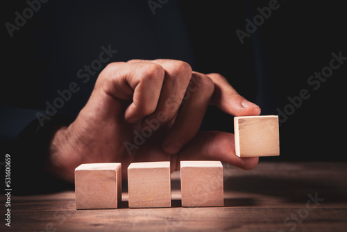 empty wooden cubes on the table