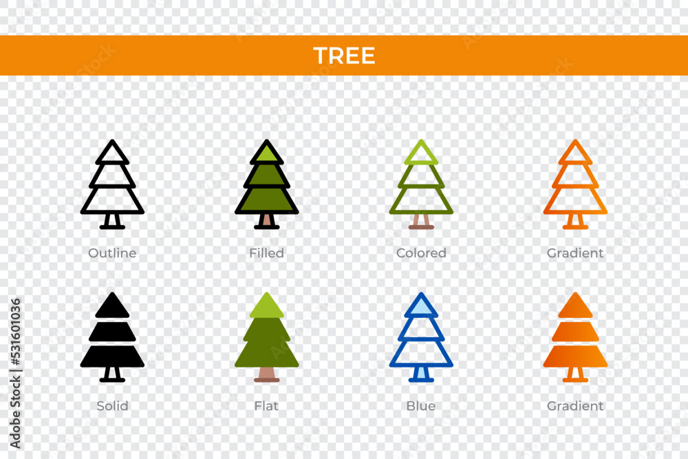 tree icon in different style. tree vector icons designed in outline, solid, colored, filled, gradient, and flat style. Symbol, logo illustration. Vector illustration tree icon in different style. tree vector icons designed in outline, solid, colored, filled, gradient, and flat style. Symbol, logo illustration. Vector illustration