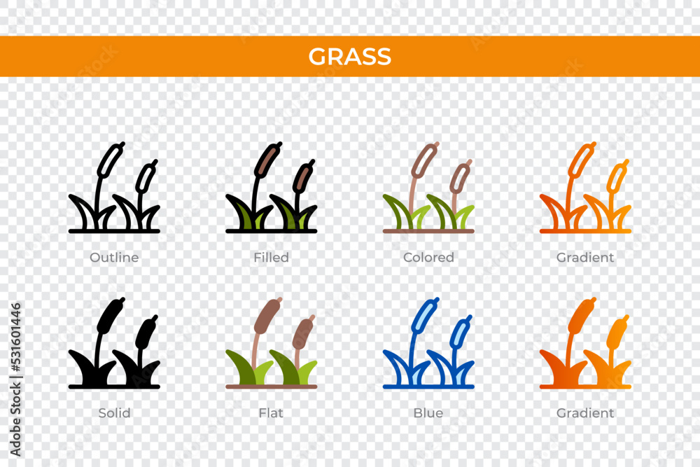 grass icon in different style. grass vector icons designed in outline, solid, colored, filled, gradient, and flat style. Symbol, logo illustration. Vector illustration