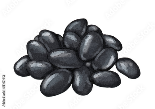 黒豆のイラスト（水彩風）