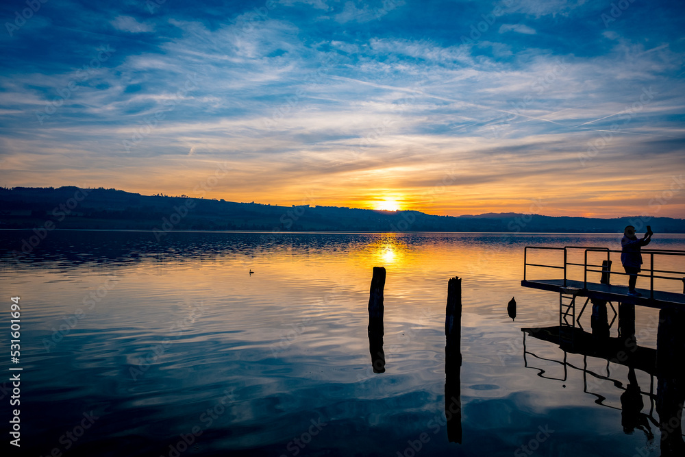 Sunset over the lake - Sempach, Switzerland