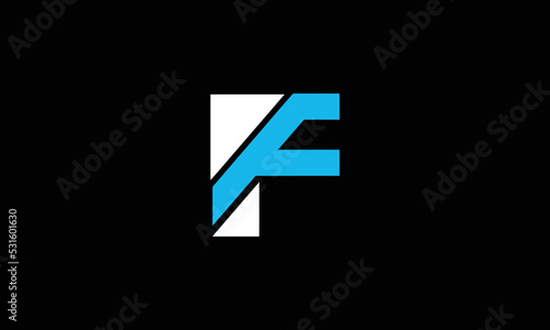 F logo design concept with background. Initial based creative minimal monogram icon letter. Modern luxury alphabet vector design