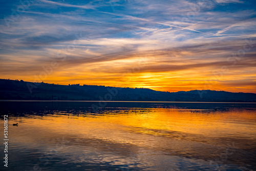 Sunset over the lake - Sempach, Switzerland