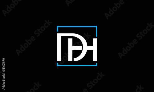 Initial letter DH logo vector design template