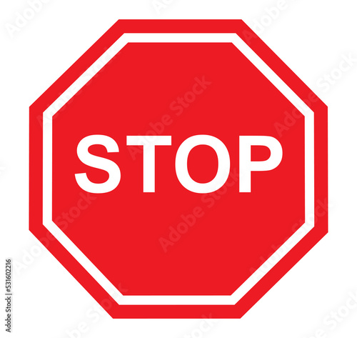Road stop sign vector. Stop sign vector symbol.