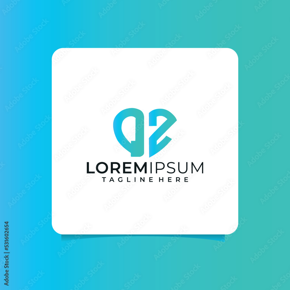  qz letter design for logo and icon.az typography for technology, business and real estate brand.az monogram logo.vector