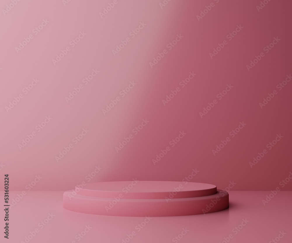 Pink geometric 3d product display minimal pastel studio background Pink geometric 3d product display minimal pastel studio background
