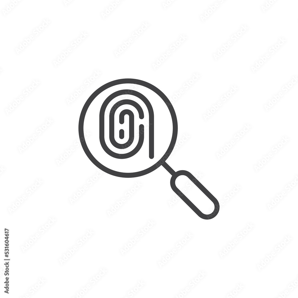 Fingerprint analysis line icon