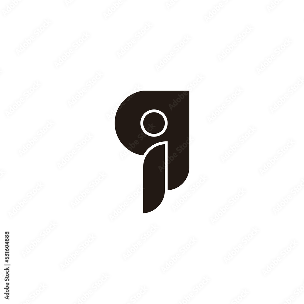 letter iq simple geometric logo vector letter iq simple geometric logo vector
