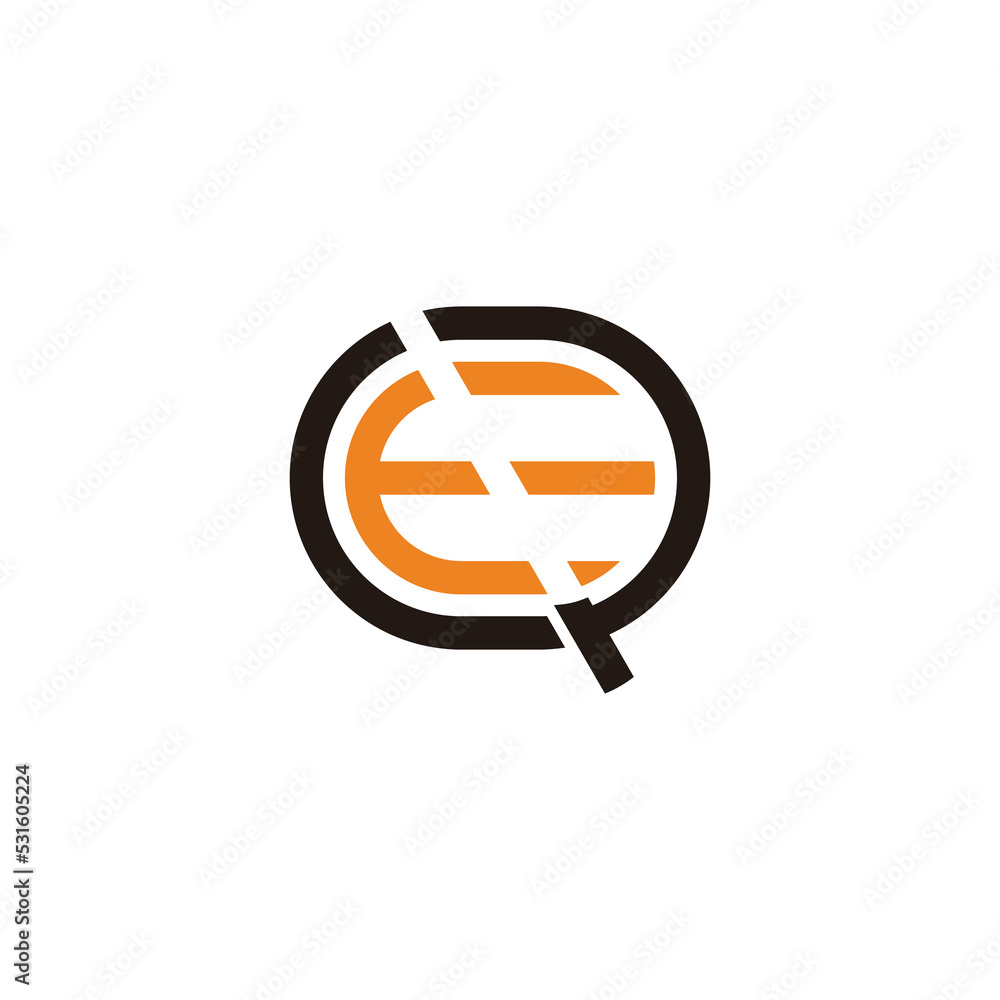 Obraz premium letter eq slice motion geometric logo vector