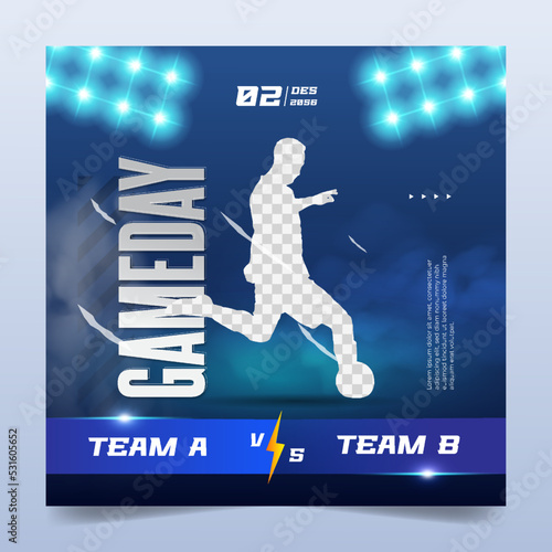 Football match day social media post template design