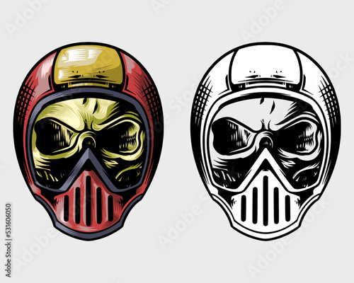 rare and unique full face helmet skull