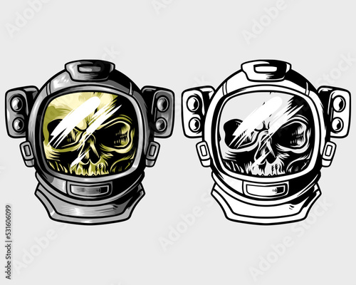 skull with cool astronaut helmet