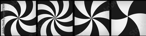 Black and White Spirals Models - Ai Illustrator 