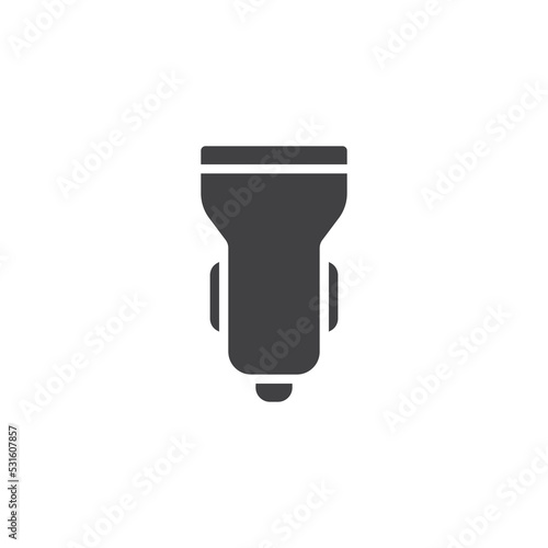 Car USB charger vector icon