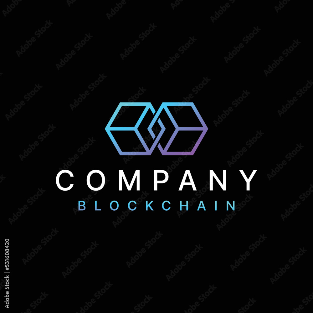 modern blockchain technology logo design modern blockchain technology logo design