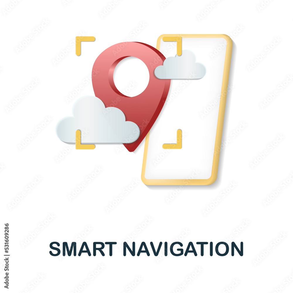 Smart Navigation icon. 3d illustration from internet of things collection. Creative Smart Navigation 3d icon for web design, templates, infographics and more Smart Navigation icon. 3d illustration from internet of things collection. Creative Smart Navigation 3d icon for web design, templates, infographics and more