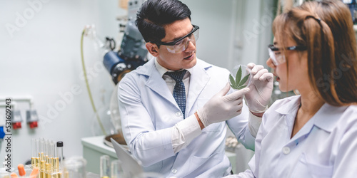 medical scientist with cann...