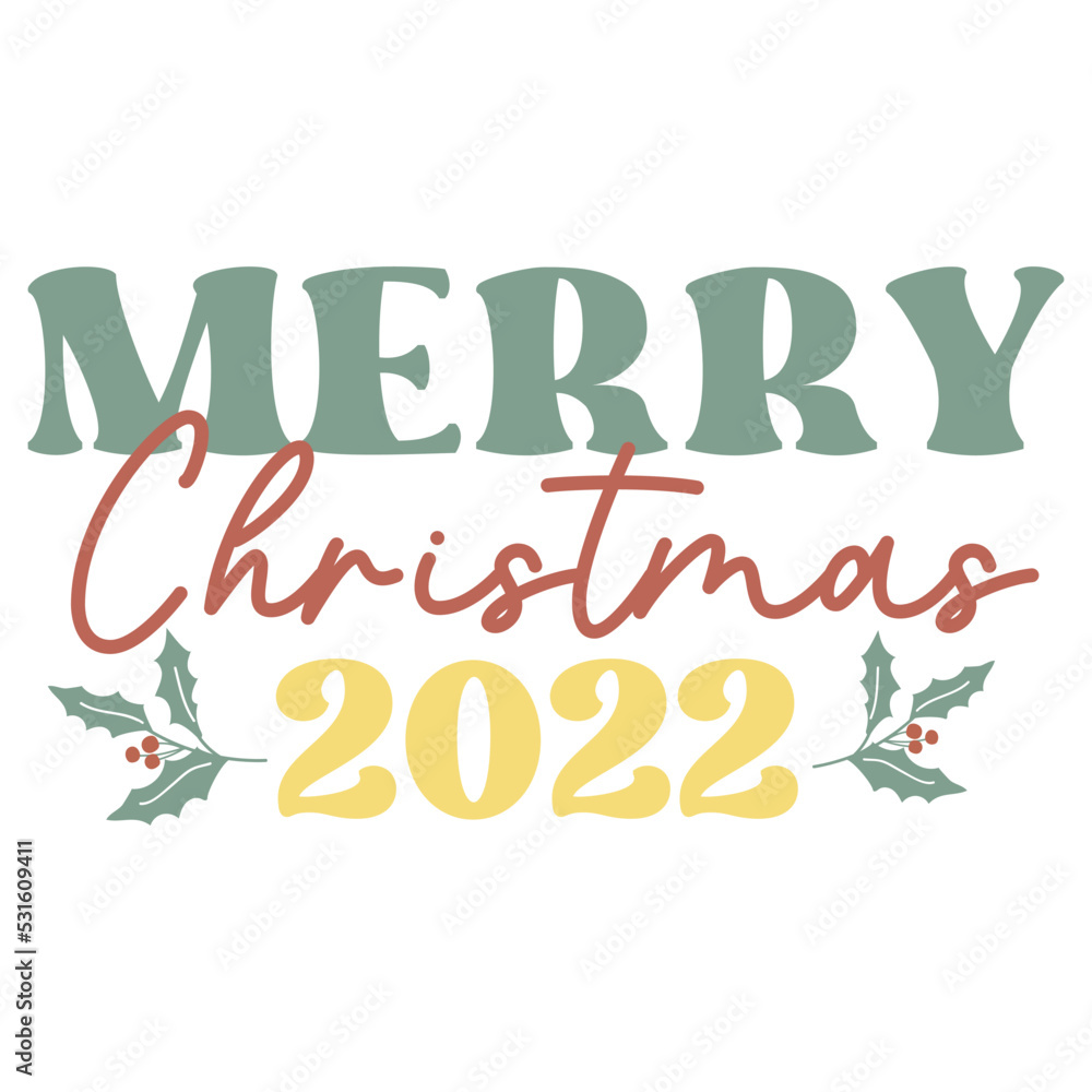 Merry Christmas 2022  Retro  svg