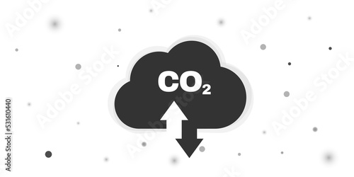 CO2 cloud simple icon illustration