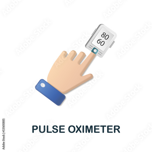 Pulse Oximeter icon. 3d illustration from measuring collection. Creative Pulse Oximeter 3d icon for web design, templates, infographics and more