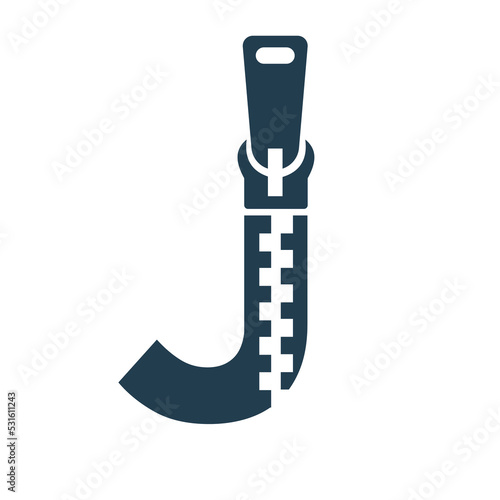 Initial Letter J Zipper Logo For Fashion Cloth, Embroidery and Textile Symbol Identity Vector Template