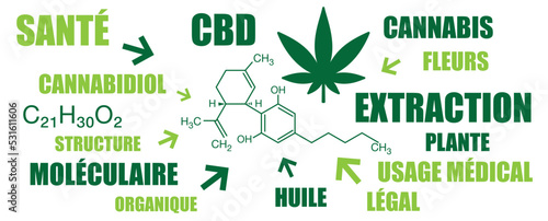  nuage de mots CBD - cannabidiol - marijuana