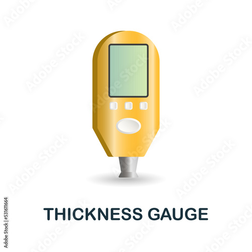 Thickness Gauge icon. 3d illustration from measuring collection. Creative Thickness Gauge 3d icon for web design, templates, infographics and more