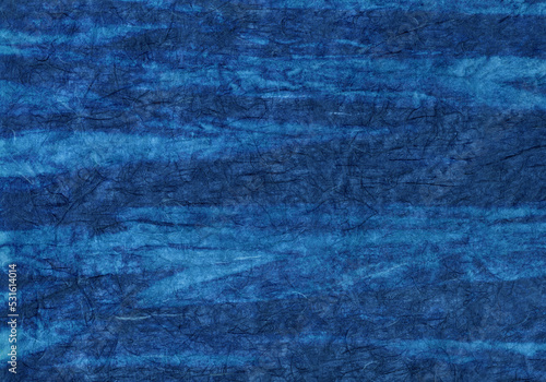 縞柄の染模様が美しい、大胆な柳絞りの藍染め和紙