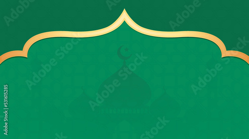 Islamic Arabic Green Luxury Background with Geometric pattern and Beautiful Ornament
