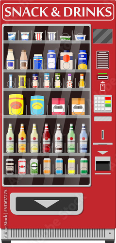 Automatic vending machine with food and drinks © absent84