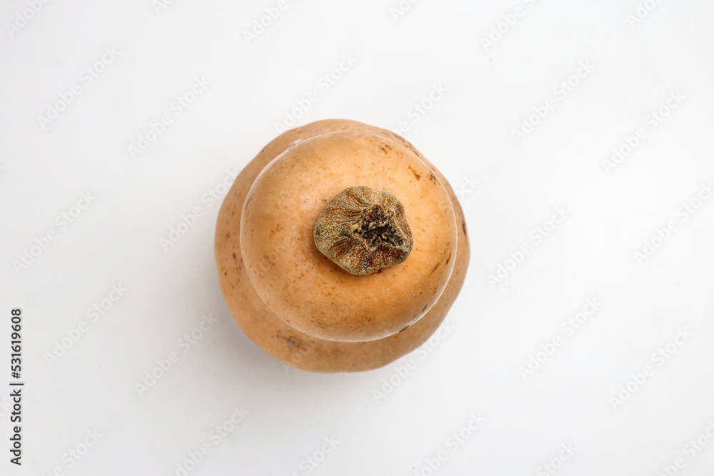 Yellow fresh ripe butternut squash on white background Yellow fresh ripe butternut squash on white background