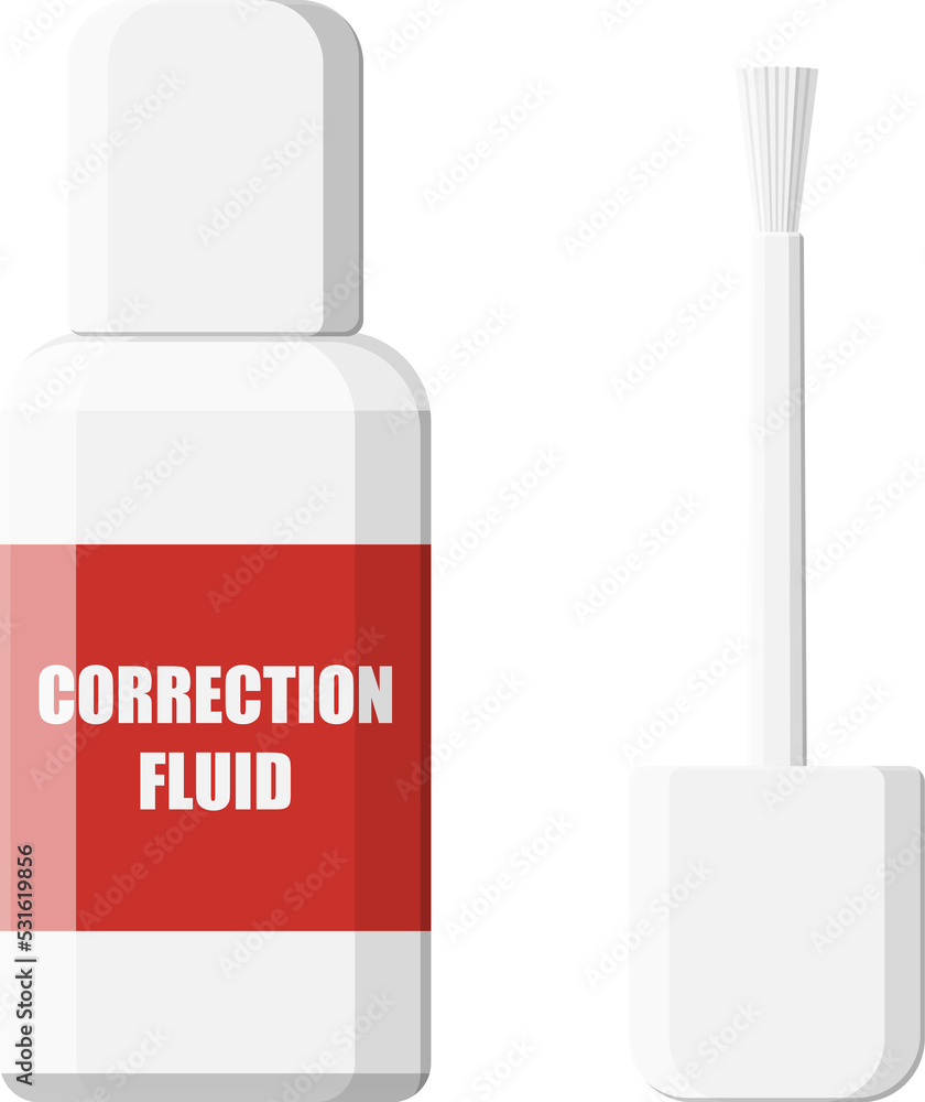 Plastic white bottle with stationery corrector. Plastic white bottle with stationery corrector.
