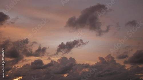 beautiful sunset cloudy vanilla warmy sky in summer vacation holiday daytime,natural tropical island sky bakground photo