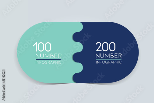 2 elements scheme, diagram. Two connected circles. Infographic template.