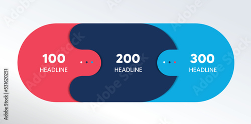 3 elements scheme, diagram. Three connected circles. Infographic template.