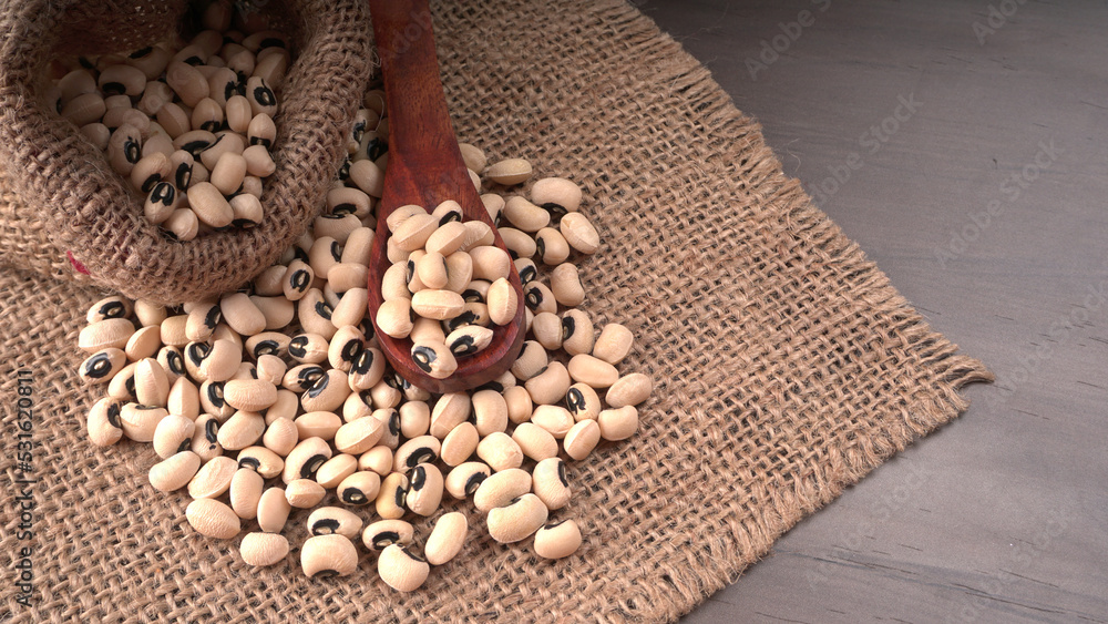 Uncooked black eyed peas. Health food concept. Uncooked black eyed peas. Health food concept.