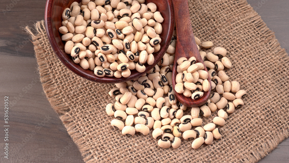 Uncooked black eyed peas. Health food concept. Uncooked black eyed peas. Health food concept.