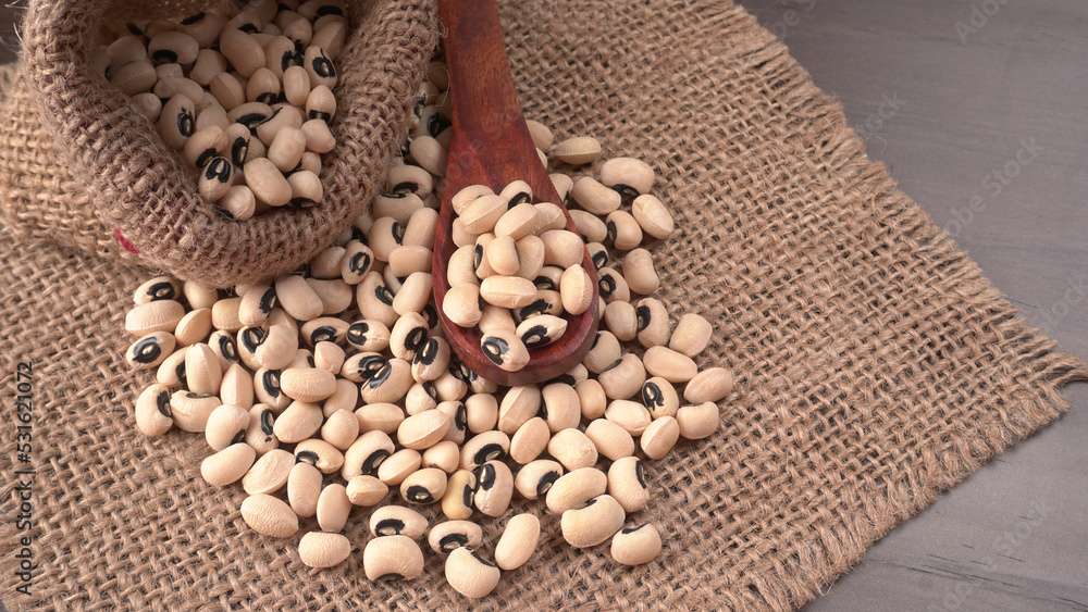 Uncooked black eyed peas. Health food concept. Uncooked black eyed peas. Health food concept.