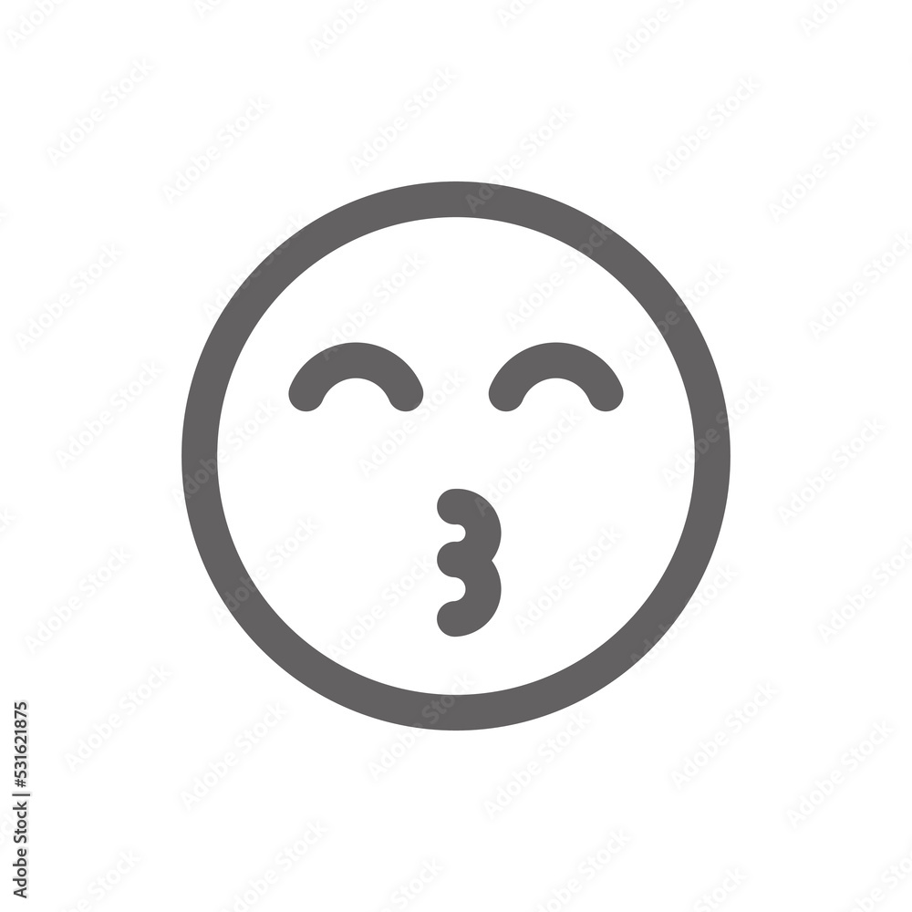 kissing emoji icon . Perfect for website or social media application. vector sign and symbol