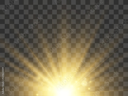 	
Bright beautiful star.Vector illustration of a light effect on a transparent background.	