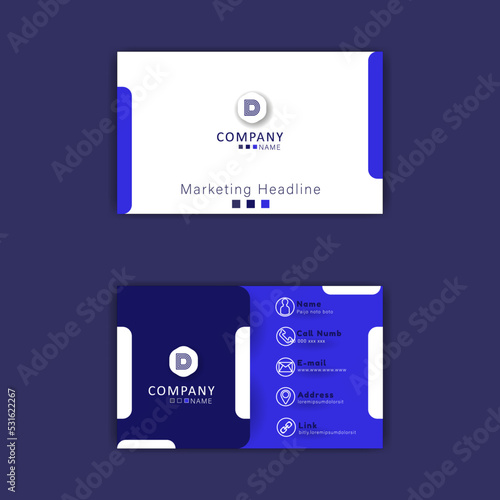 Minimalis trendy business card,identity card set  with blue and with color,elegant,modern,luxury design.