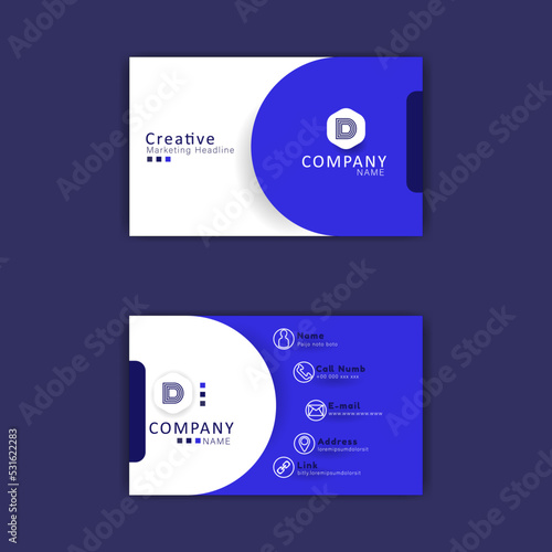 Minimalis trendy business card,identity card set  with blue and with color,elegant,modern,luxury design.